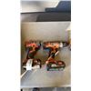Image 2 : RIDGID CORDLESS TOOL SET - IMPACT GUN, DRILL, SAWZALL, 3 BATTERIES AND CHARGER - TESTED AND WORKING