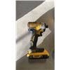 Image 3 : DEWALT CORDLESS TOOL KIT - DRILL, IMPACT GUN, ANGLE GRINDER, 3 BATTERIES AND CHARGER - TESTED WORKIN