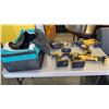 Image 1 : DEWALT CORDLESS TOOL SET - SAWZALL, ANGLE GRINDER, 3 IMPACT GUNS, DRILL, 4 BATTERIES AND CHARGER - T