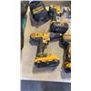 Image 2 : DEWALT CORDLESS TOOL SET - SAWZALL, ANGLE GRINDER, 3 IMPACT GUNS, DRILL, 4 BATTERIES AND CHARGER - T