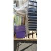 Image 2 : PALLET OF CHAIRS, STORAGE TOTES,DISPLAY RACKS AND STEP LADDER