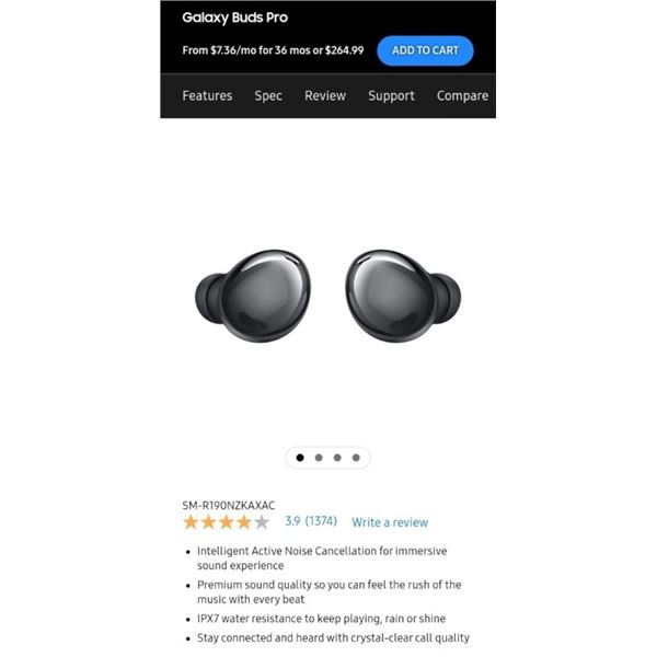 SAMSUNG GALAXY BUDS PRO - RETAIL $264.99