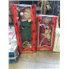 Image 2 : CHRISTMAS ORNAMENTS, ANIMATED SANTA AND MRS CLAUS FIGURES, TREE STAND AND DECOR