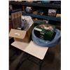 Image 1 : PET BED AND DECORATIVE GLASS BOWL WITH STAND AND ESTATE GOODS