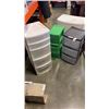 Image 1 : 4 PLASTIC ORGANIZERS - THREE 3 DRAWER AND ONE 5 DRAWER