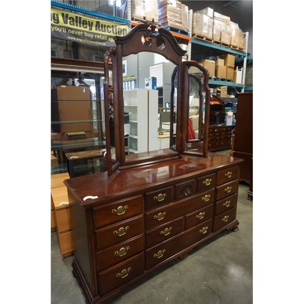 STRATHROY 12 DRAWER DRESSER WITH MIRROR