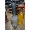 Image 6 : 2 LARGE GLASS VASES - 40 INCHES TALL AND 29 INCHES TALL