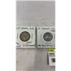 Image 2 : 1952/1953 SILVER 25 CENT COIN AND 1952/1953 CHROME 5 CENT - LAST KING GEORGE VI AND FIRST QUEEN ELIZ