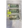 Image 1 : LAST 3 ISSUES OF CANADIAN 1 DOLLAR BILL 1867-1967