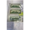 Image 2 : LAST 3 ISSUES OF CANADIAN 1 DOLLAR BILL 1867-1967