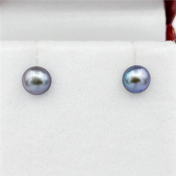 NEW 10KT. YELLOW GOLD 5MM X 5MM GENUINE FRESHWATER PEARL EARRINGS, RETAIL $300.00