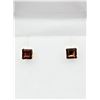 Image 1 : NEW 10KT. YELLOW GOLD 4MM X 4MM GENUINE GARNET EARRINGS, RETAIL $400.00,