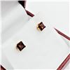Image 3 : NEW 10KT. YELLOW GOLD 4MM X 4MM GENUINE GARNET EARRINGS, RETAIL $400.00,