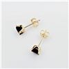 Image 4 : NEW 10KT. YELLOW GOLD 4MM X 4MM GENUINE GARNET EARRINGS, RETAIL $400.00,