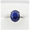 Image 1 : NEW STERLING SILVER 11MM X 9MM GENUINE BLUE SAPPHIRE RING, W/A $1300.00, SIZE 8.75