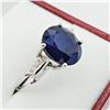 Image 3 : NEW STERLING SILVER 11MM X 9MM GENUINE BLUE SAPPHIRE RING, W/A $1300.00, SIZE 8.75