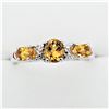Image 1 : NEW STERLING SILVER 5MM X 3.57MM GENUINE CITRINE RING, 0.54CTS, W/A $635.00, SIZE 7