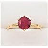 Image 1 : NEW 10KT. YELLOW GOLD 6MM X 6MM NATURAL RUBY SOLITAIRE RING, 1.2CTS, W/A $960.00, SIZE 5