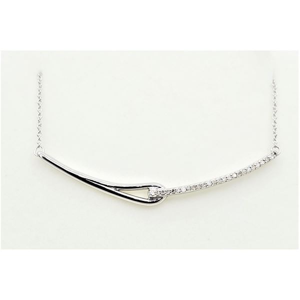 NEW STERLING SILVER DIAMOND NECKLACE, 25 DIAMONDS (0.10CTS), W/A $1120.00