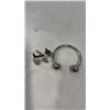Image 2 : TIFFANY .925 SILVER PENDANT, LARGE BODY MOD RING WITH 2 .925 SILVER NECKLACES AND BRACELET