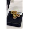 Image 3 : STAMPED 18K GOLD RING WITH GEMSTONES SIZE 6