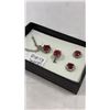 Image 3 : NEW RUBY AND GEMSTONE NECKLACE, RING AND EARRING SET RETAIL $500