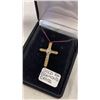 Image 2 : 10 KT GOLD DIAMOND CROSS PENDANT .40CTW . 20 DIAMONDS WITH $1420 APPRAISAL