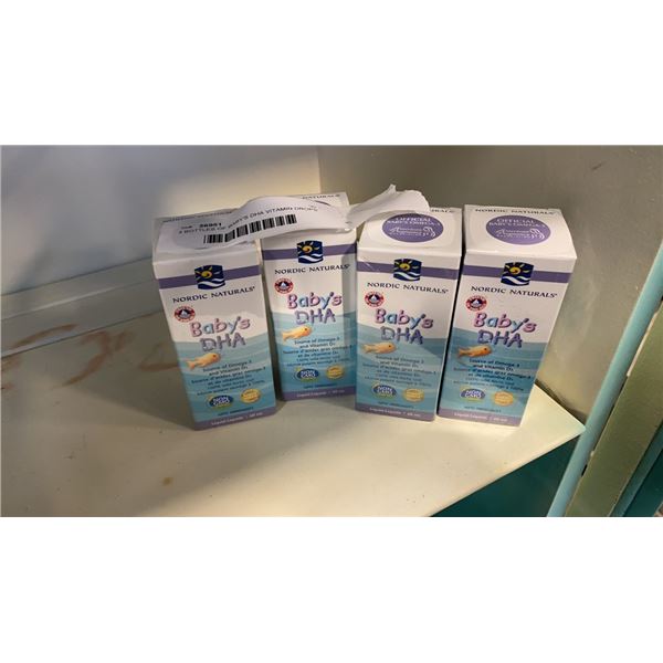 4 BOTTLES OF BABY'S DHA VITAMIN DROPS RETAIL $25 EA BB NOV 2022