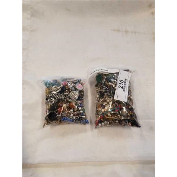 2 SMALL BAGS OF JEWELRY