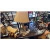 Image 1 : WAGON FIGURE LAMP, PROSPECTOR FIGURE TABLE LAMP AND BICYCLE WINE RACK