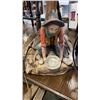Image 4 : WAGON FIGURE LAMP, PROSPECTOR FIGURE TABLE LAMP AND BICYCLE WINE RACK