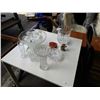 Image 1 : CRYSTAL PUNCH BOWL AND CRYSTAL VASES, ICE BUCKET