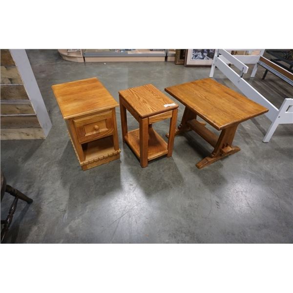 3 OAK ENDTABLES