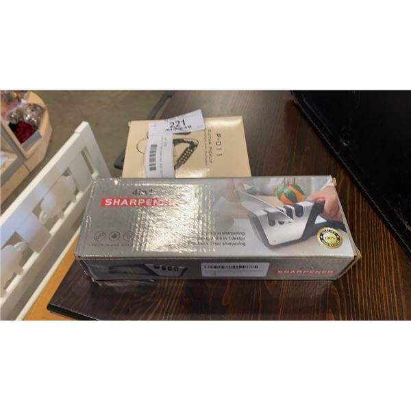 NEW 4 IN 1 KNIFE SHARPENER AND GUITAR PICKUP RETAIL $85