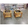Image 1 : PAIR OF OAK GLASSTOP ENDTABLES