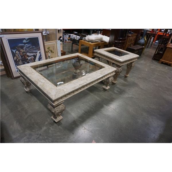 DESIGNER GLASSTOP COFFEE AND ENDTABLE