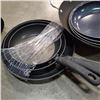 Image 2 : 3 PC TFAL PANS, 3 PC BLUE DIAMOND PANS AND WOK
