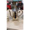 Image 7 : SILVER PLATE TEAPOT, CREAM AND SUGAR AND PORTMEIRION ESPRESSO CUP AND SAUCERS