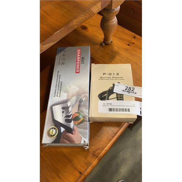 NEW 4 IN 1 KNIFE SHARPENER AND GUITAR PICKUP RETAIL $85