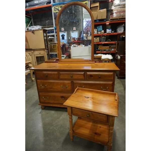 OPEN HOME 7 DRAWER DRESSER WITH MIRROR AND NIGHTSTAND