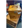 Image 1 : WOOD JEWELRY CASE WITH FOLD OUT MIRROR