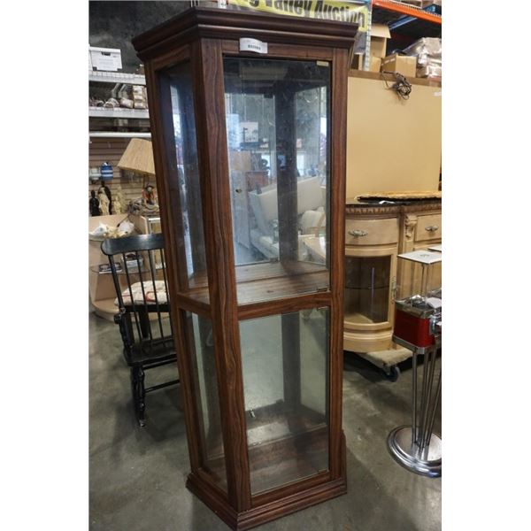 GLASS DISPLAY CASE - 71 INCHES TALL