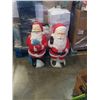 Image 1 : 2 SANTA LIGHT UP CHRISTMAS LAWN ORNAMENTS
