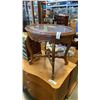 Image 1 : CARVED WOOD ENDTABLE WITH GLASS SERVING TRAY TOP