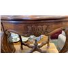 Image 3 : CARVED WOOD ENDTABLE WITH GLASS SERVING TRAY TOP