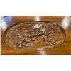 Image 5 : CARVED WOOD ENDTABLE WITH GLASS SERVING TRAY TOP