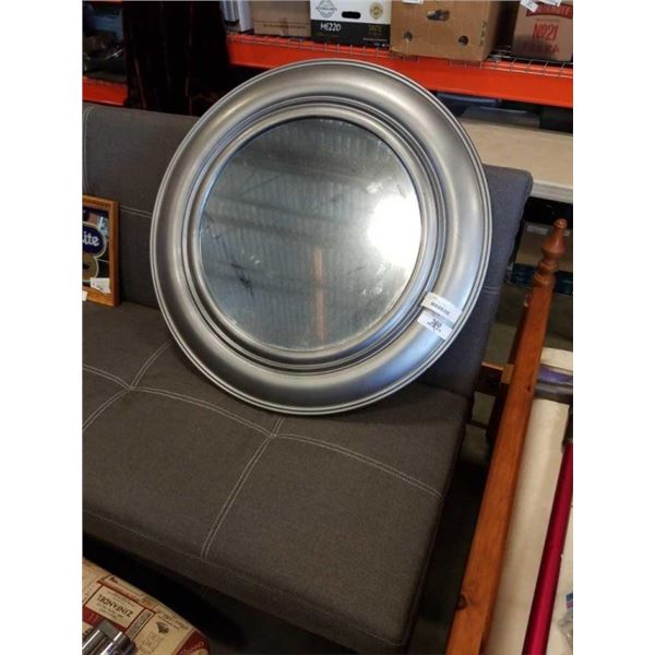 ROUND GREY WALL MIRROR