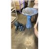 Image 1 : GARDEN FIGURE AND BIRD BATH