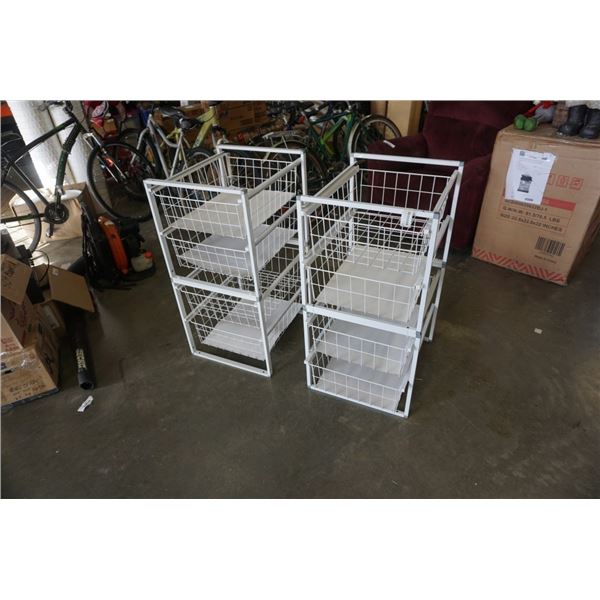 TWO WIRE BASKET ORGANIZERS, 4 DRAWER