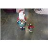 Image 1 : 31" CAST SANTA FIGURE AND CHRISTMAS MONKEY